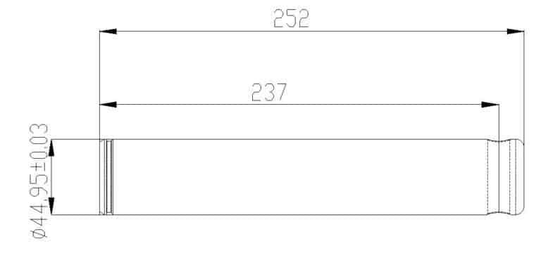 Bobcat 7144500 Pin - 45mm Diameter by 252mm Long - Image 2